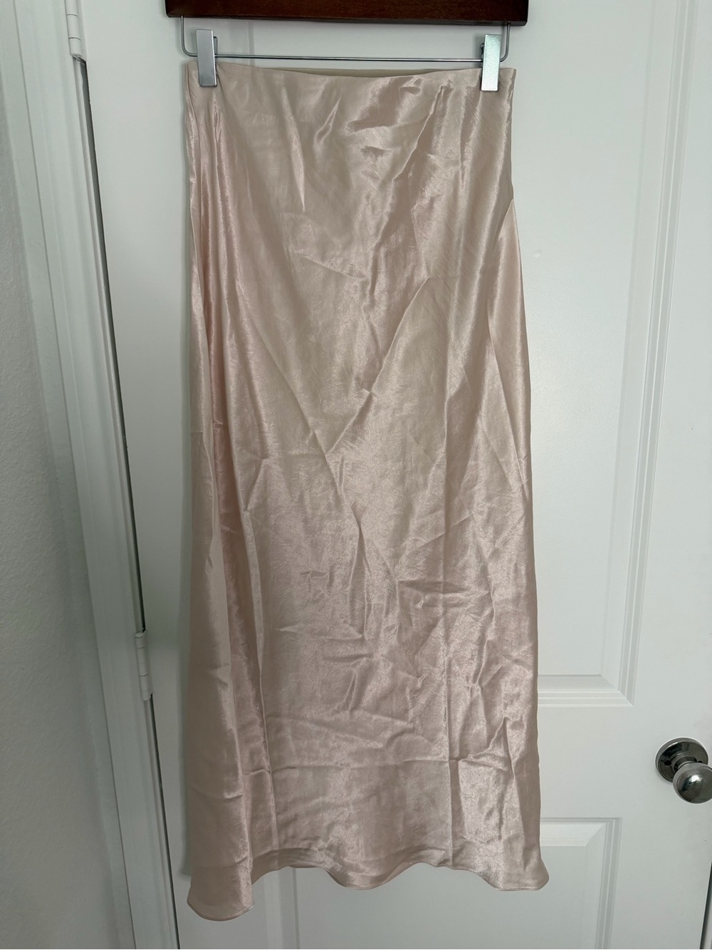 Babaton Satin Maxi Slip Skirt - Blush Pink